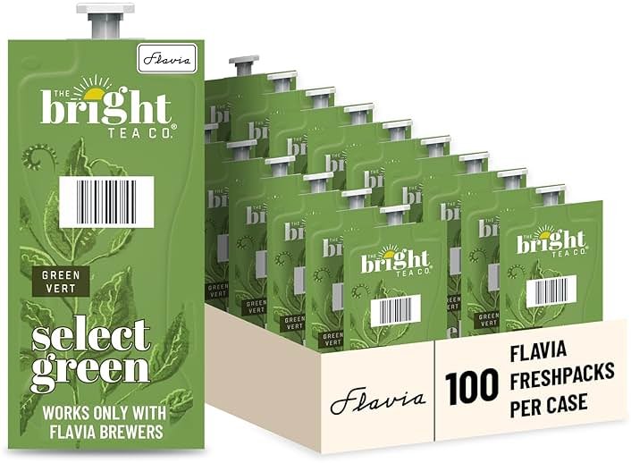 Flavia Bright Tea Co. Select Green Tea Freshpacks works only with Flavia Brewers (Case of 100) - Product Image