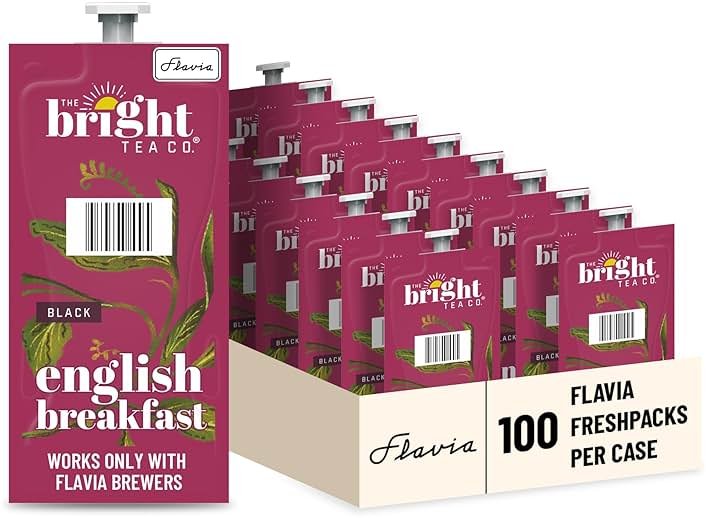 Flavia Bright Tea Co. English Breakfast Tea Freshpacks works only with Flavia Brewers (Case of 100) - Product Image