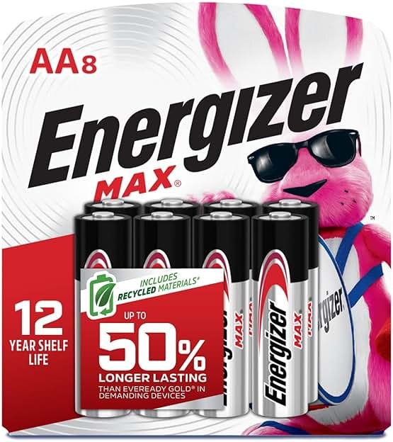 Energizer MAX AA Batteries (8 Pack), Double A Alkaline Batteries - Product Image