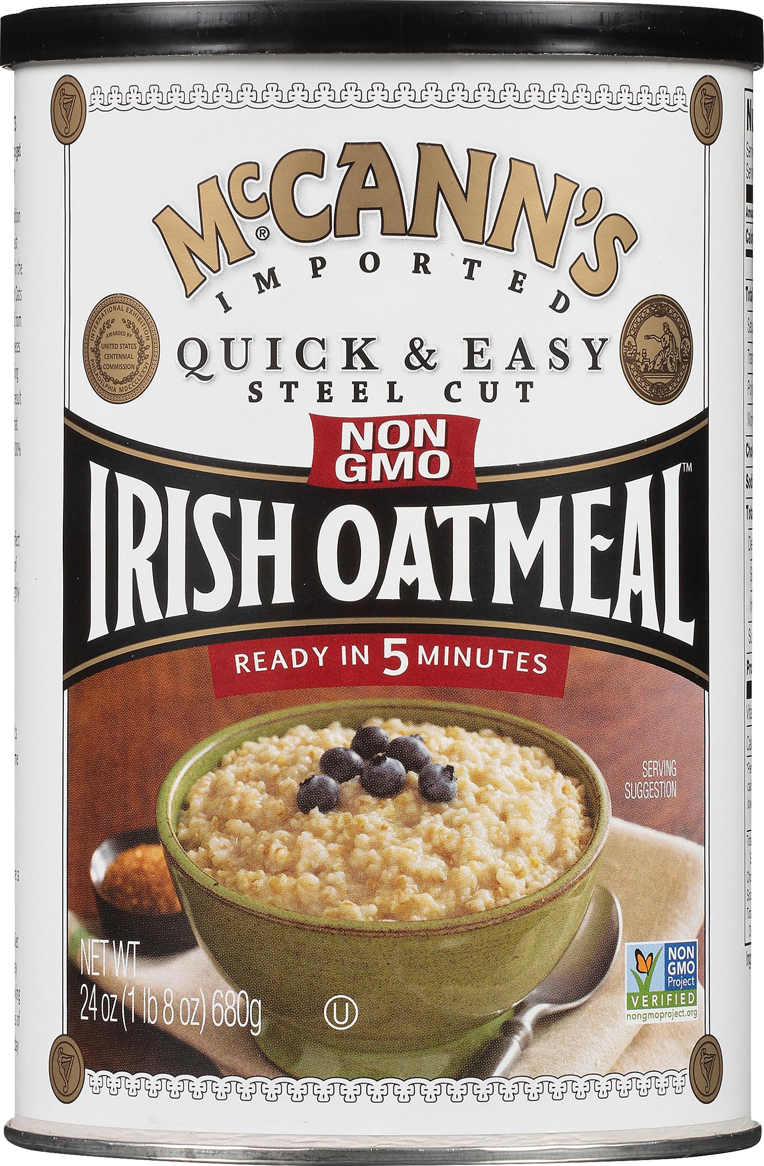 McCann's Irish Oatmeal, Quick & Easy Steel Cut Oats, 24 Ounce (Pack of 12) - Product Image