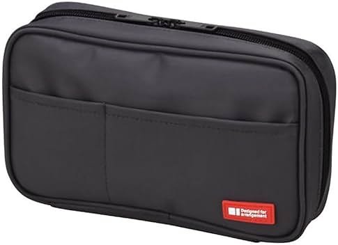 LIHIT LAB Large Capacity Zipper Pencil Case For School Office College, Big Capacity 4 Compartments Pencil Bag Holder Adults Teen Boys Girls, Travel Cosmetics Storage, Black (A7551-24) - Product Image