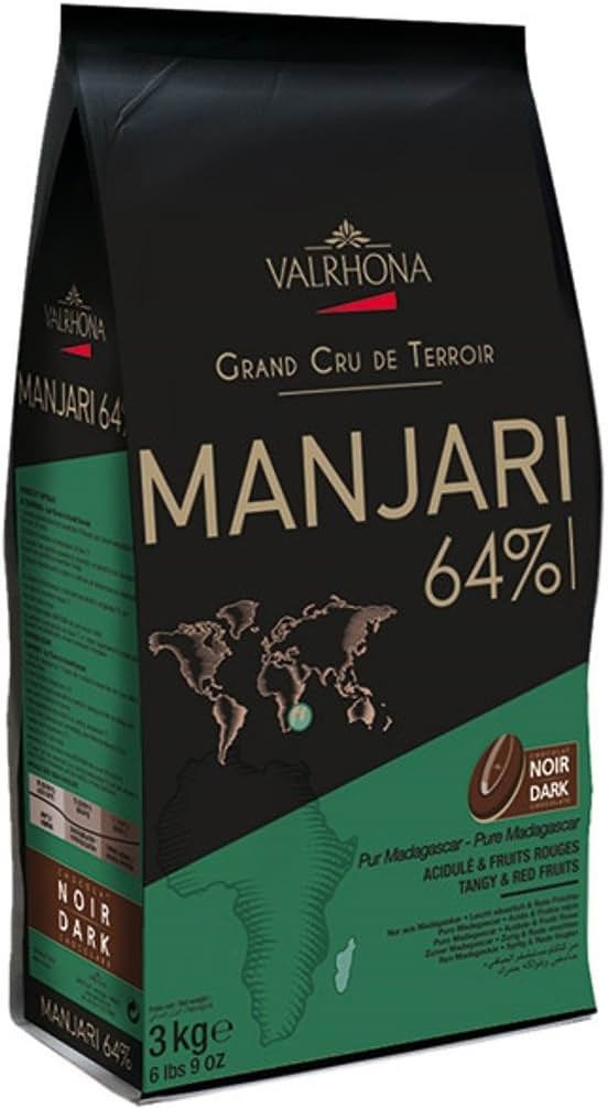 Valrhona Dark Chocolate - 64% Cacao - Manjari Grand Cru - 6 lbs 9 oz bag of feves - Product Image