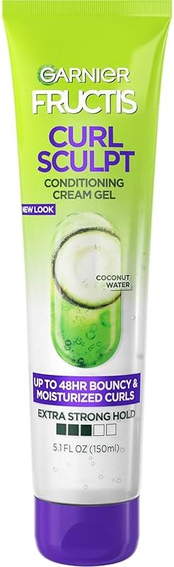 Garnier Fructis Curl Shine Conditioning Hair Gel, Frizz Control for Curly, Wavy, and Coily Hair, Extra Strong Hold for Up to 48 HRs of Bouncy, Moisturized Curls, 5.1 Fl Oz (Packaging May Vary) - Product Image
