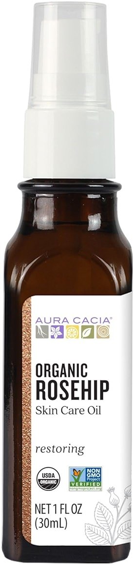 Aura Cacia Organic Rosehip Skin Care Oil | GC/MS Tested for Purity | 30ml (1 fl. oz.) - Product Image