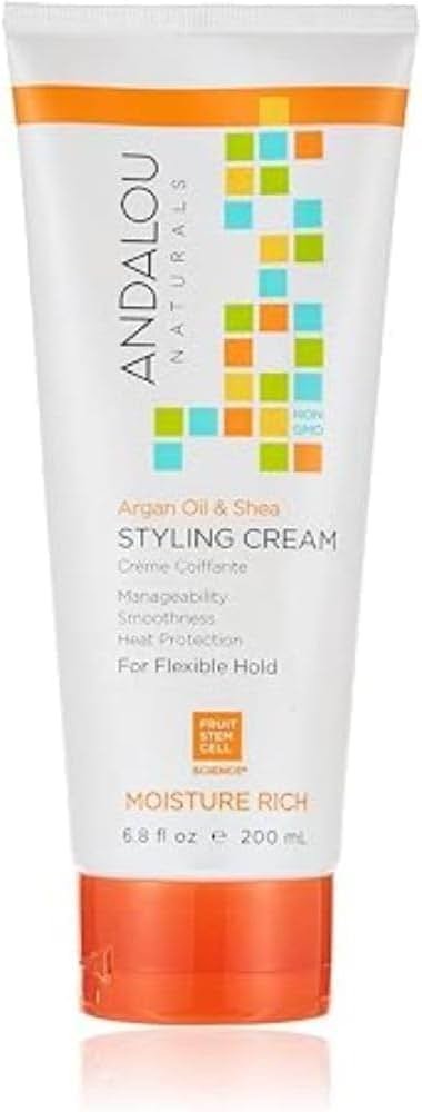 Andalou Naturals Styling Cream Ounces, Argan Oil & Shea, 6.8 Fl Oz - Product Image