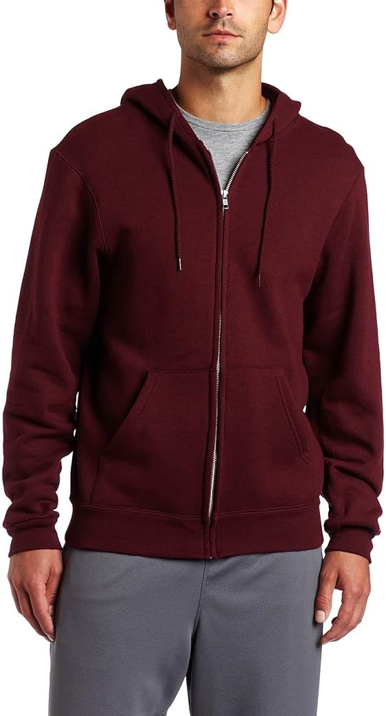 Soffe mens Classic Midweight Fleece Zip Hoodie Sweatshirt - Product Image