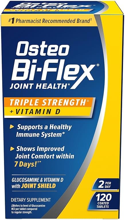 Osteo Bi-Flex Triple Strength Glucosamine Chondroitin Supplement with Vitamin D, Improve Joint Function, Support Bone Health, 120 Coated Tablets - Product Image