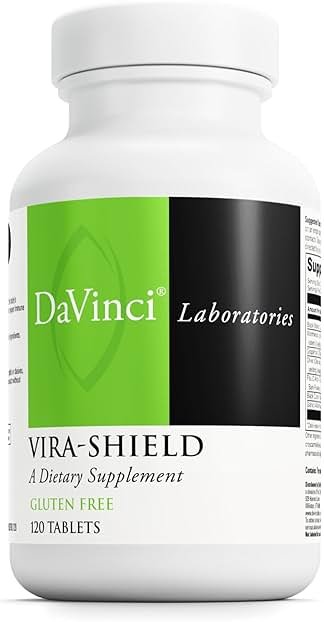 DAVINCI Labs Vira-Shield - Dietary Supplement to Support Detox, Immune System and Healthy GI Function* - with Black Walnut, Wormwood, Olive Leaf, PAU D’Arco, and More - Gluten-Free - 120 Tablets - Product Image
