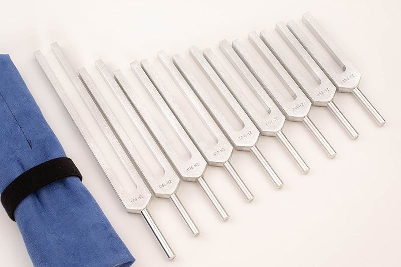 Solfeggio Tuning Forks for Healing Set - Made in the USA - Chakra Tuning Fork Set Includes 528 hz Tuning Fork - Sound Healing Instruments & Sound Therapy Instruments - Product Image