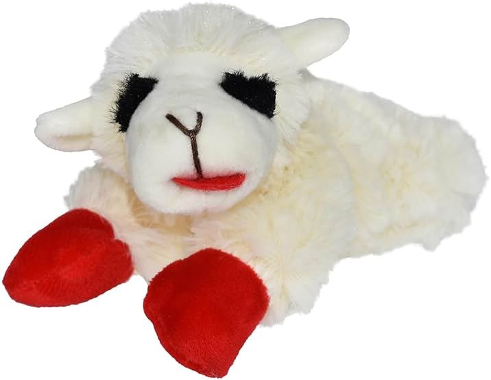 Multipet Lamb Chop Dog Plush Toy - Squeaky Toy for All Dogs - Extra Soft Plush - Stuffed Animal Dog Toy for Cuddling & Playing - Cute Pet Toy (6", Cream) - Product Image