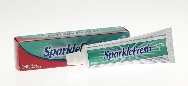 Medline Sparkle Fresh Toothpaste, Fluoride Protection, 2.75 oz., Dental Hygiene and Oral Care, Pack of 144 - Product Image