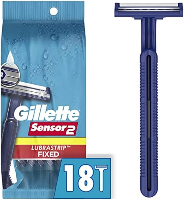 Gillette Sensor2 Disposable Razors for Men, Water Activated Lubrastrip to Help Avoid Skin Irritation, 18 count - Product Image