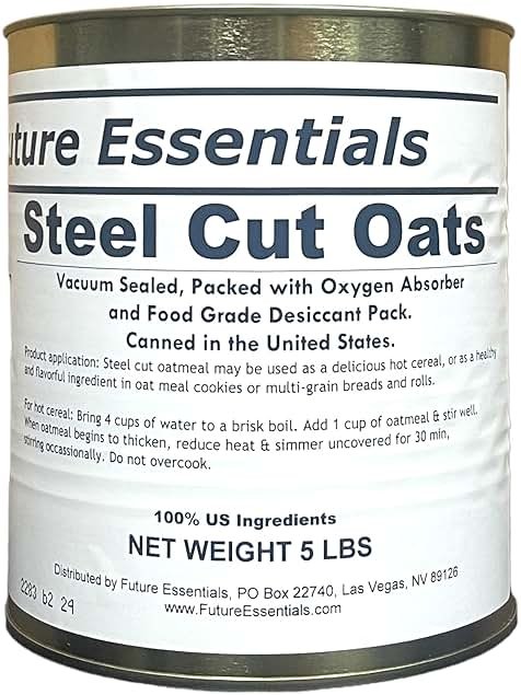 1 Can of Future Essentials Canned Steel-Cut Oats #10 Can - Product Image