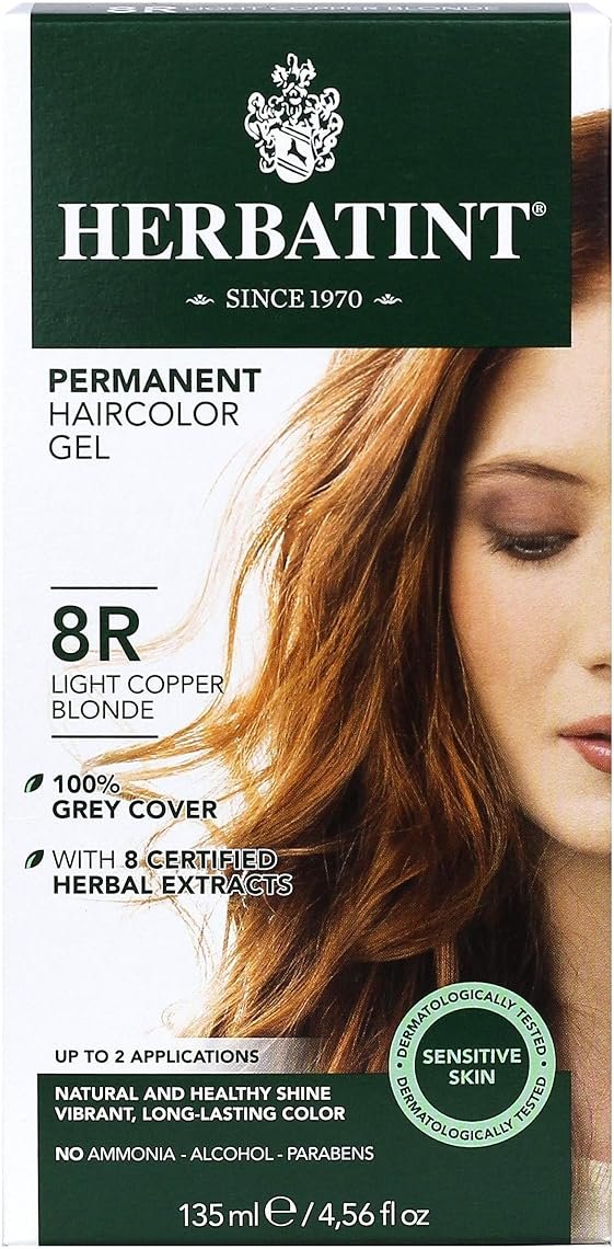 Herbatint 8R Light Copper Blonde Permanent Hair Colour, 4 OZ - Product Image