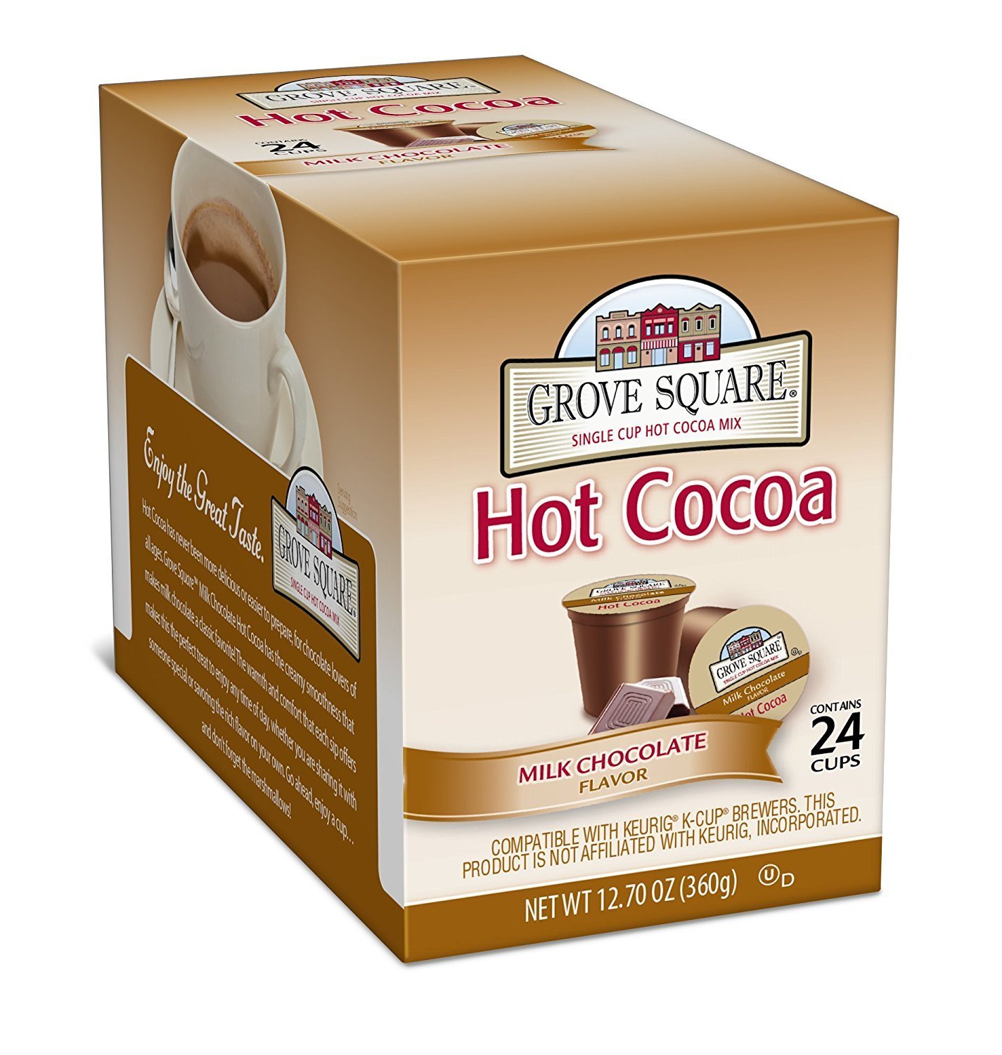 Grove Square Hot Cocoa Pods, Milk Chocolate, Single Serve (Pack of 24) (Packaging May Vary) - Product Image