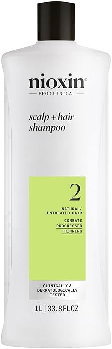 Nioxin System 2 Scalp + Hair Thickening Shampoo for Natural Hair with Progressed Thinning | Cleanse & Boost Hair Density with Niacinamide & Biotin - Product Image