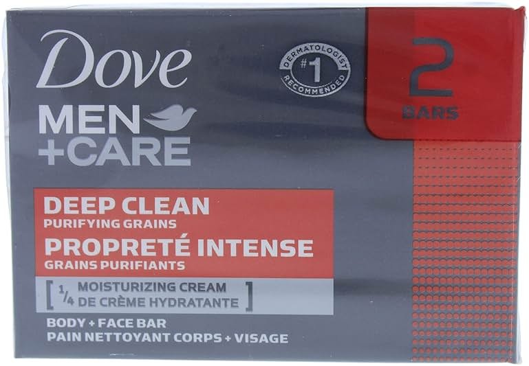 Deep Clean Body and Face Bar by Dove for Men-2 x 4 oz Soap - Product Image