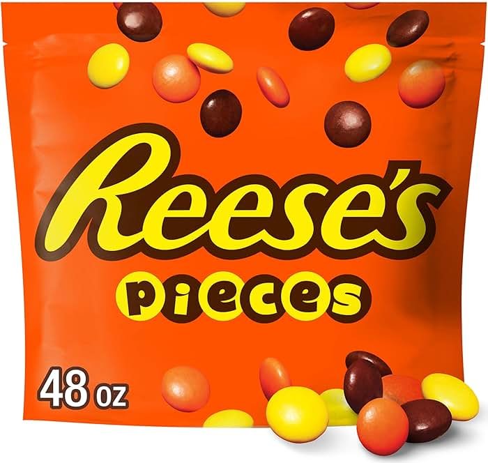 REESE'S PIECES Peanut Butter in a Crunchy Shell, Candy Bulk Bag, 48 oz - Product Image