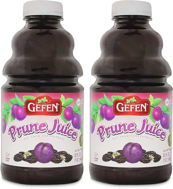 Gefen All Natural Prune Juice 32oz (2 Pack) Not from Concentrate | Kosher (Including Passover) - Product Image