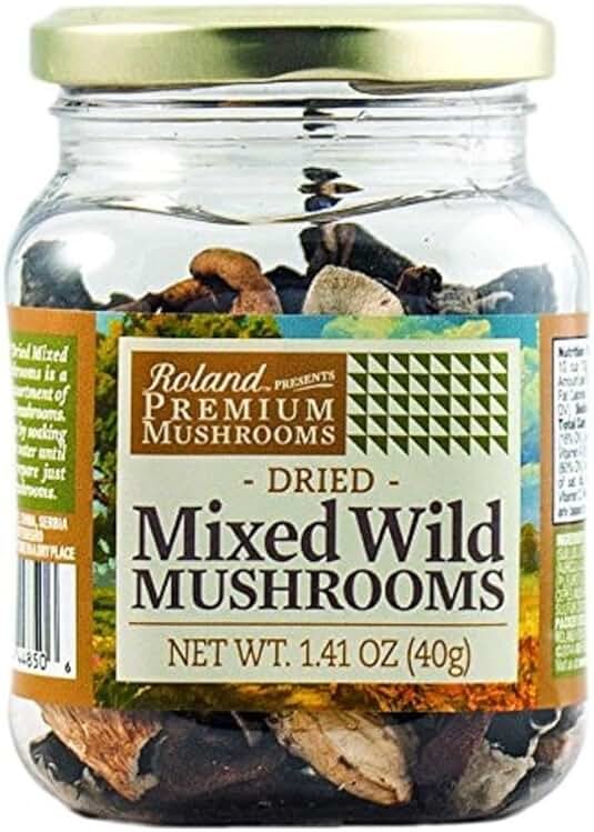Roland Foods Premium Dried Mixed Wild Mushrooms, Specialty Imported Food, 1.41-Ounce Jar - Product Image