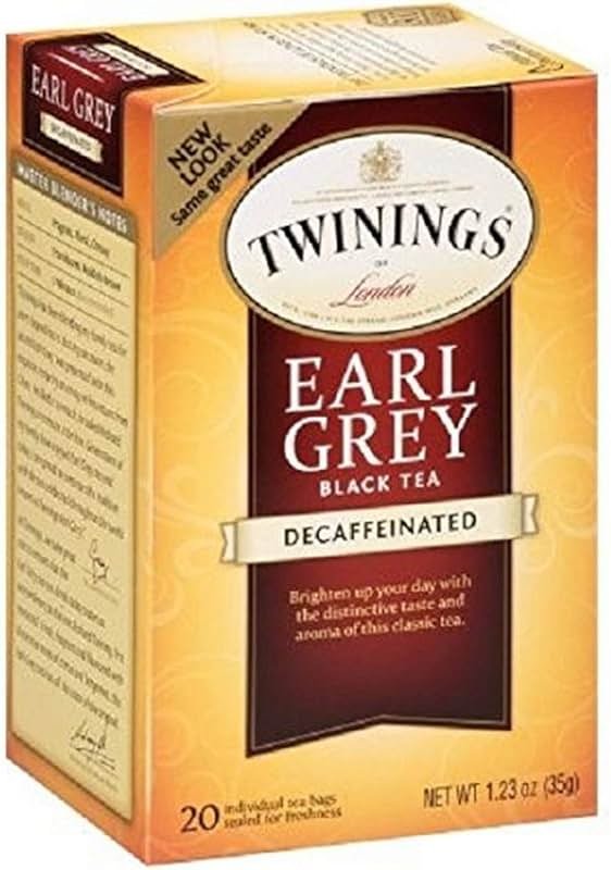 Twinings of London Decaffeinated Earl Grey Black Tea, 1.23 Ounce, 20 Count (Pack of 6) - Product Image