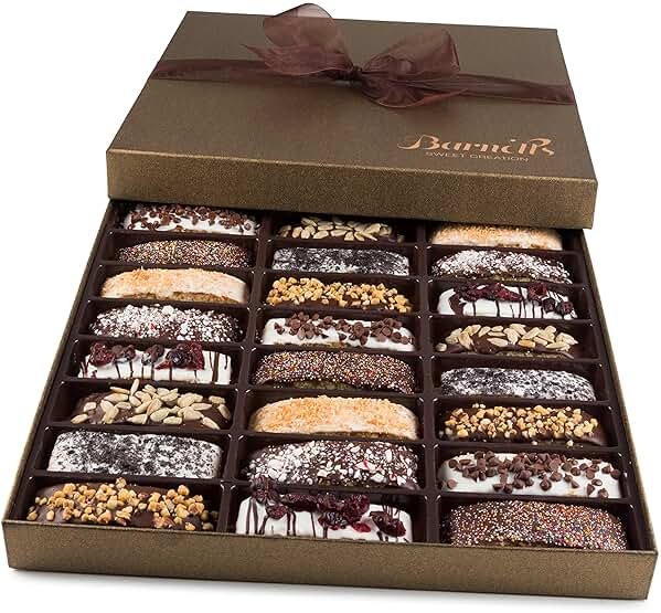 Barnetts Fathers Day Chocolate 24 Biscotti Gift Baskets, Gourmet Cookie Gifts Box for Him and Her Food Baskets Delivery, Candy Basket Ideas for Men, Dad, Father, Grandfather, Husband, Brother, Son, Grandson - Product Image