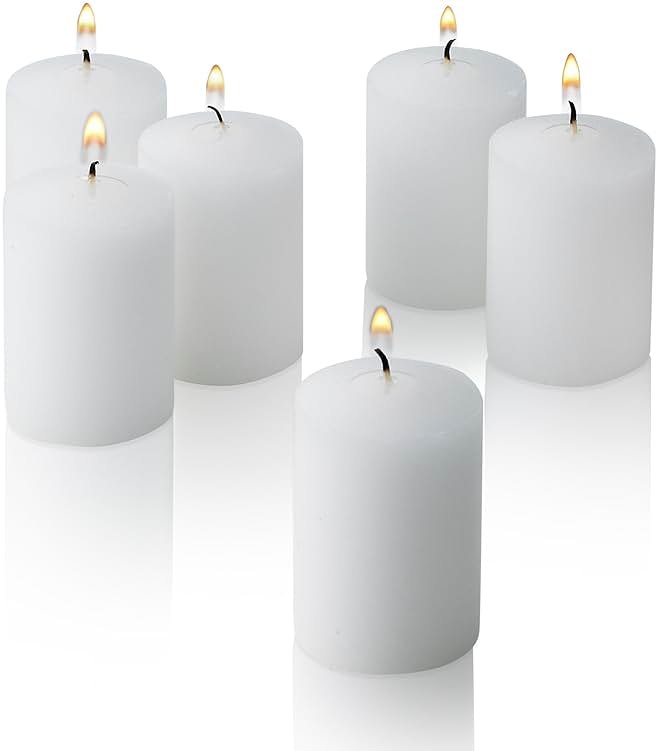Light In The Dark White Votive Candles - Box of 36 Unscented Bulk Candles - 15 Hour Burn Time - for Weddings, Restaurants, Parties, Spa and Decorations. - Product Image