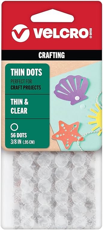 VELCRO Brand - Thin Clear Fasteners | General Purpose/ Low Profile | Perfect for Home or Office | 3/8" Circles , 56-Count - Clear - Product Image