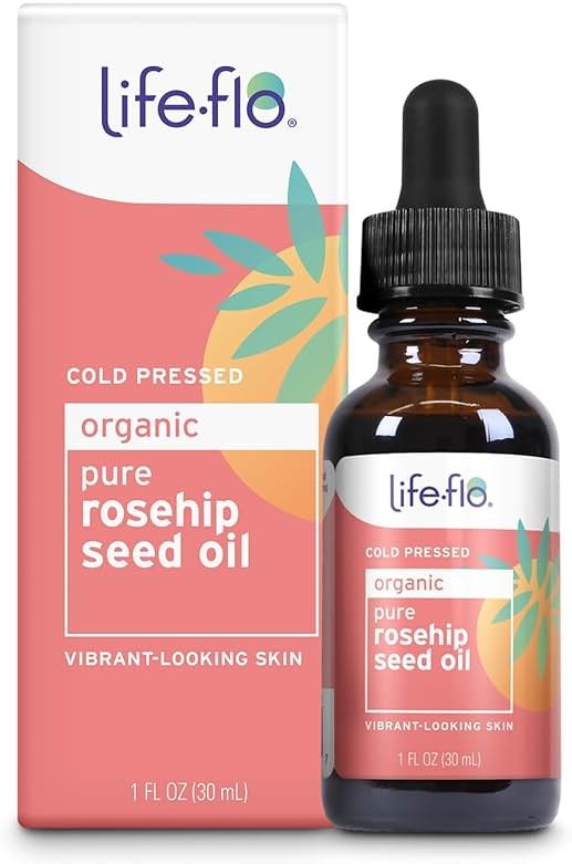 LIFE-FLO Pure Organic Rosehip Seed Oil, Hydrating Face Oil, Dry Skin Care, Cold Pressed from Organic Rose Hips, Rich in Fatty Acids and Vitamin A (Retinol), Hypoallergenic, 60-Day Guarantee, 1oz - Product Image