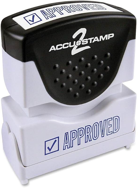 ACCUSTAMP2 035575 Pre-Inked Shutter Stamp with Microban, Blue, Approved, 1 5/8 x 1/2 - Product Image