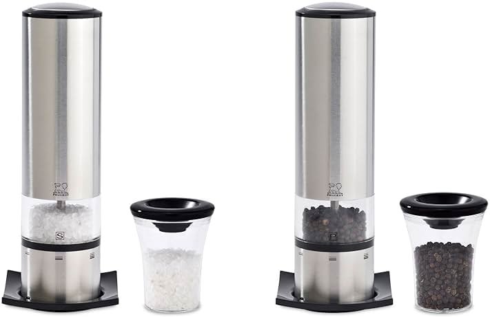 Peugeot Electric Salt & Pepper Mill Set - Stainless (Elis U'select Stainless Steel) - Product Image