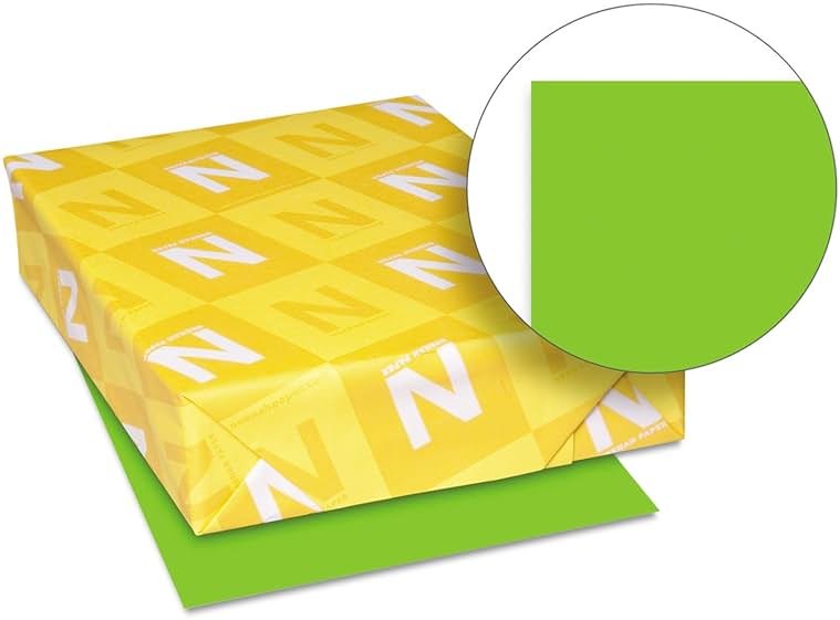 Neenah Astrobrights Premium Color Paper, 24 lb, 8.5 x 11 Inches, 500 Sheets, Martian Green (WAU21801) - Product Image