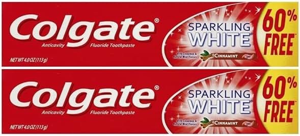 Colgate Sparkling White Cinnamint 4.0 Ounces (2 Pack) Toothpaste - Product Image