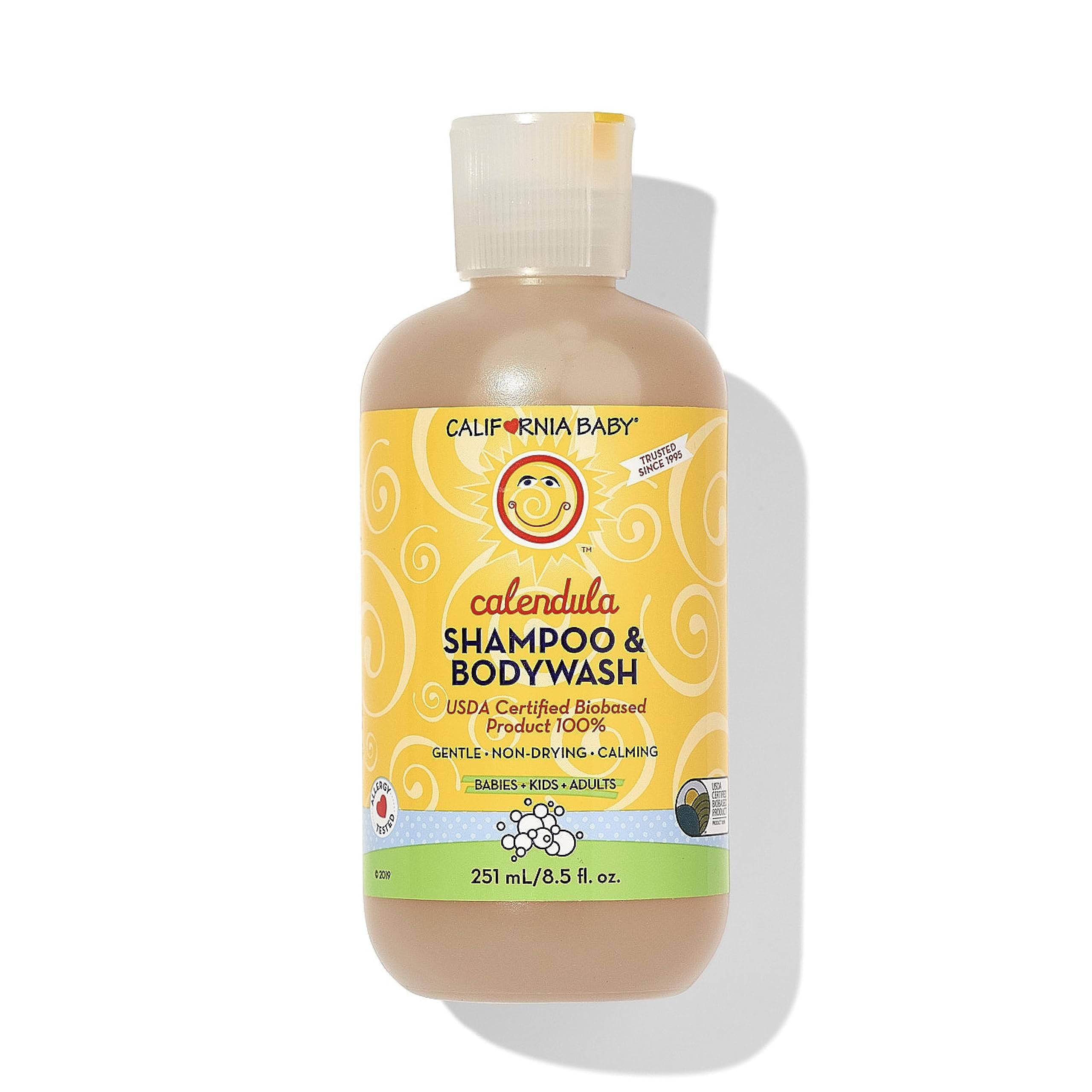 California Baby Calendula Baby Shampoo + Baby Wash | 100% Plant-Based | Soothing Lavender Body Wash Sensitive Skin | Hypoallergenic | 251 mL / 8.5 oz - Product Image