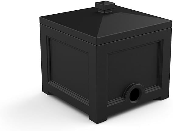 Mayne Fairfield Garden Hose Bin - Black - 17in L x 17in W x 18in H - Holds up to 100 ft. of standard garden hose (5858-B) - Product Image