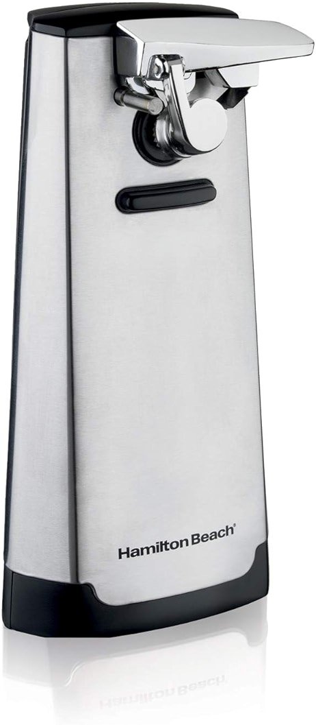 Hamilton Beach Extra-Tall Electric Automatic Can Opener with Easy-Clean Detachable Cutting Lever, Cord Storage, Knife Sharpener, Brushed Stainless Steel (76700) - Product Image