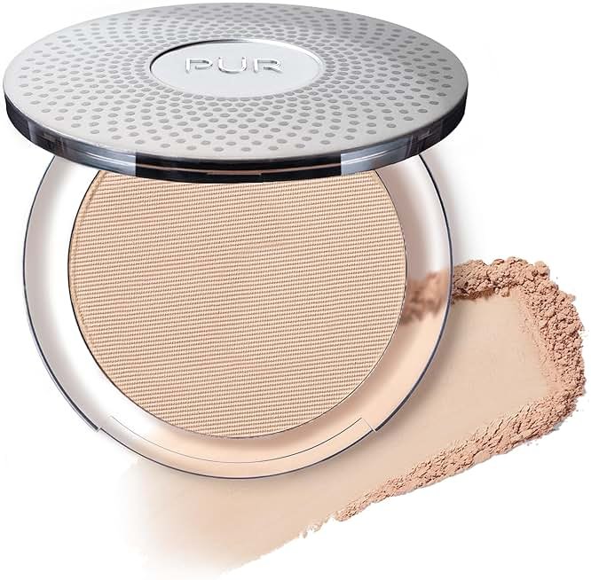 PÜR MINERALS 4-in-1 Pressed Mineral Makeup Powder Foundation with SPF 15 - Concealer & Finishing Compact Pressed Powder for Face - Buildable Medium to Full Coverage Foundation Powder - Product Image