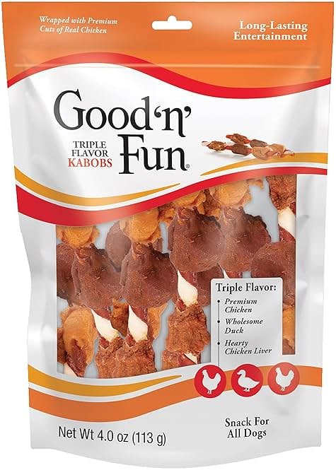Good 'n' Fun Kabobs Long-Lasting Dog Treat, With Real Proteins, Beef Hide and Premium Chicken, Supports Dental Health, Mental Stimulation, 4 oz - Product Image