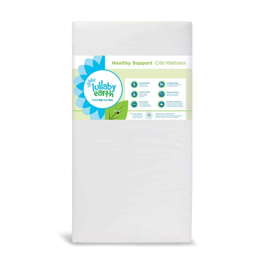Lullaby Earth Non-Toxic Crib Mattress - Waterproof - Fits Standard Baby and Toddler Bed, White - Product Image