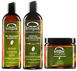 KERARGANIC - Formaldehyde-Free Organic Keratin Treatment Set - 16 oz Natural Ingredients for Eliminates Frizz, Reduces Volume, Repairs Damages. - Product Image