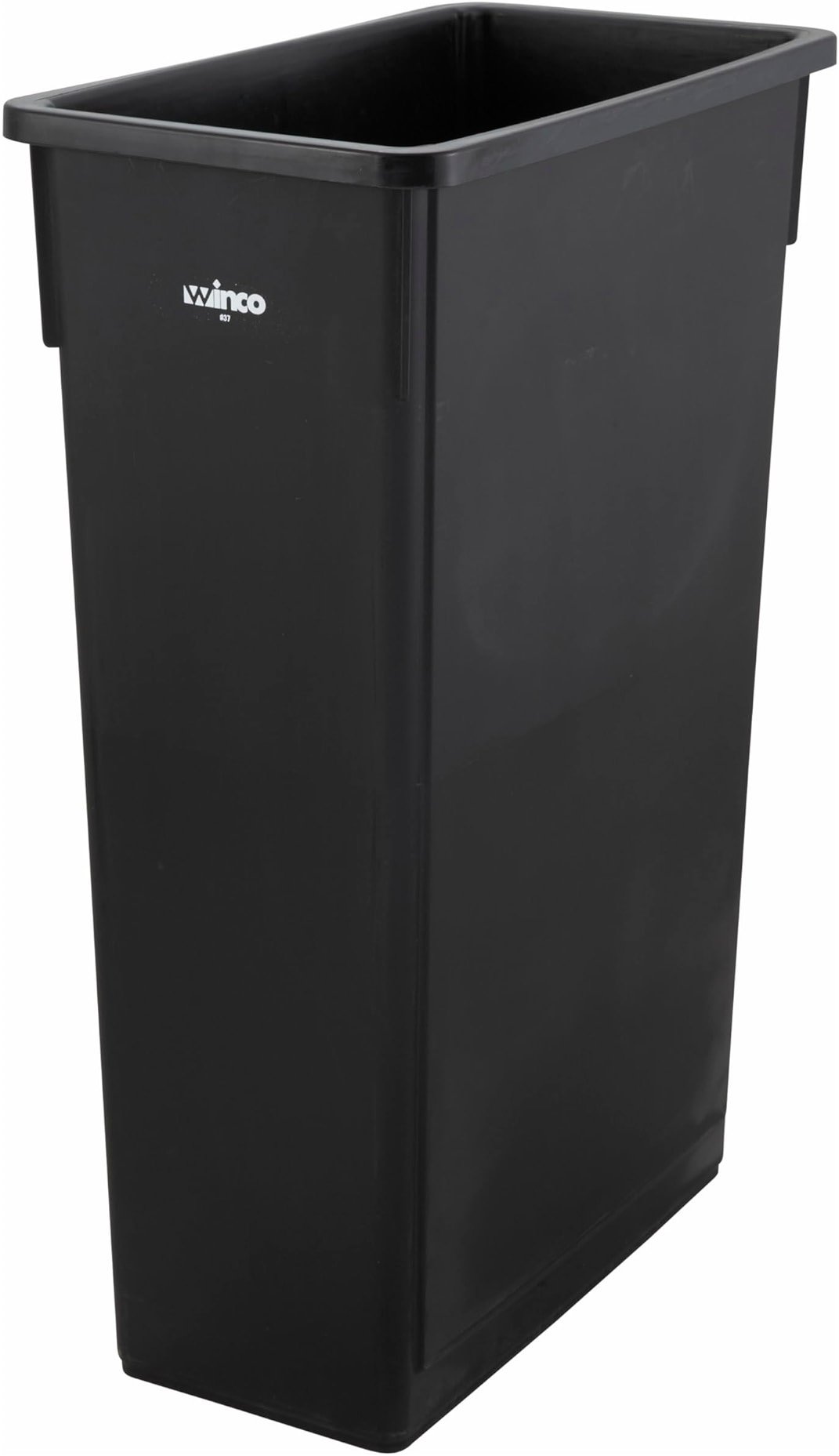 Winco Slender Trash Can, 23-Gallon, Black - Product Image