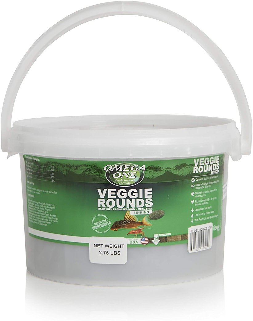 Omega One Veggie Rounds, 14mm Rounds, Sinking, 2.75 lb Bucket - Product Image