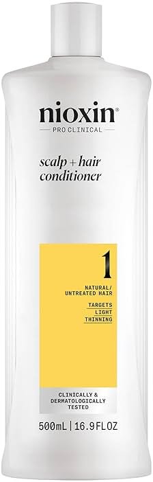 Nioxin System 1 Scalp + Hair Thickening Conditioner for Natural Hair with Light Thinning | Strengthen Against Breakage with Niacinamide & Biotin | Refreshed Scalp with Healthy Shine - Product Image