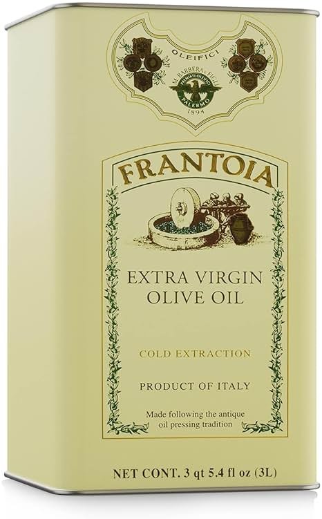 Frantoia Extra Virgin Olive Oil, 101.4 Fl Oz (3L Tin) – Award-Winning Sicilian EVOO Made from Biancolilla, Nocellara del Belice & Cerasuola Olives – Cold-Pressed within 24 Hours for Fresh, Fruity Flavor - Product Image