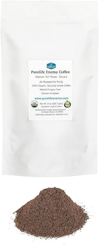 PureLife Enema Coffee- 1 Lb - Organic Gerson Specific - Ground - Mold & Fungus Free - Air Roasted Medium / Shipped Fresh- American Owned and Operated Since 2012 - Product Image