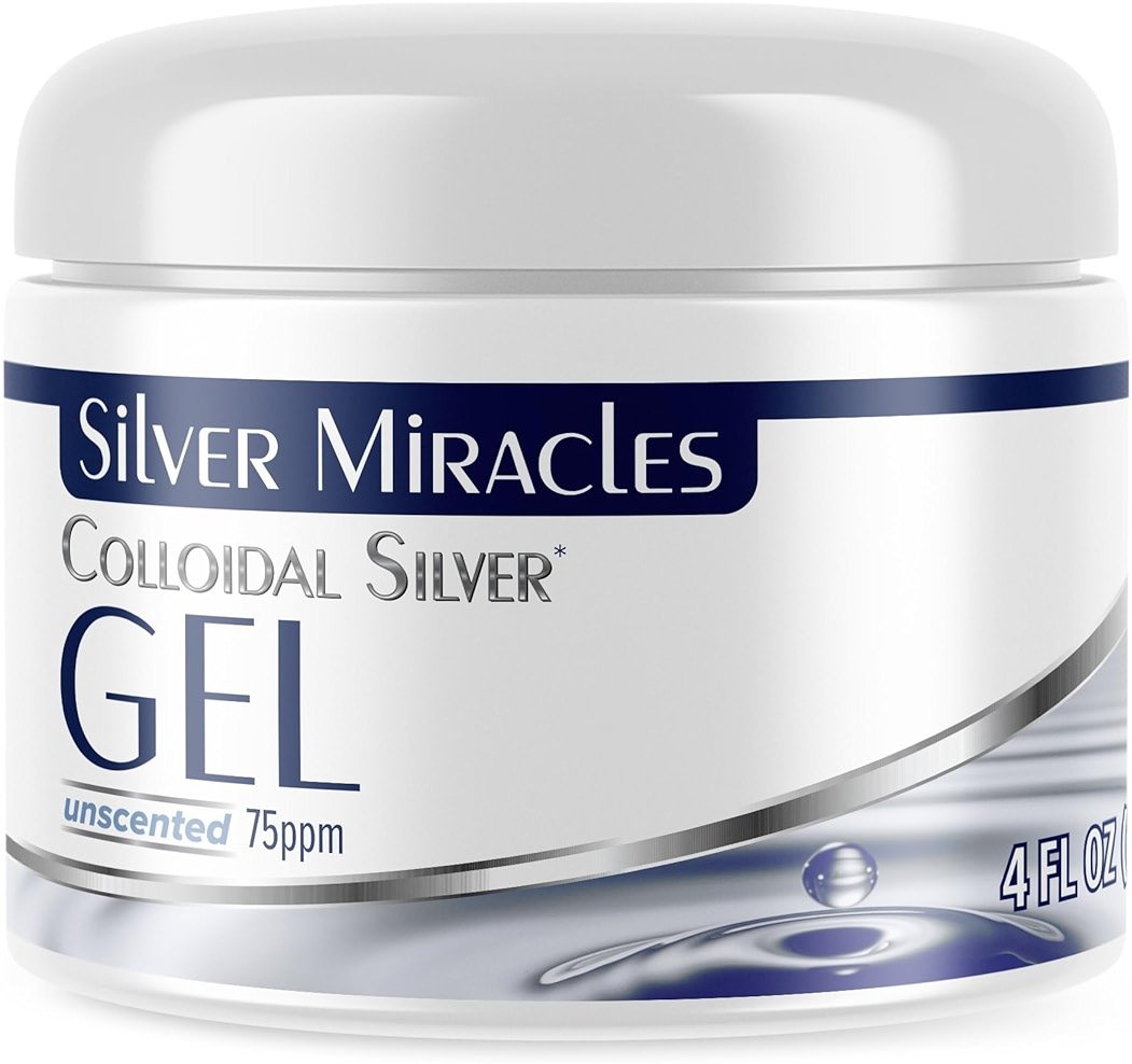 Silver Miracles - Colloidal Silver Gel - Nano Silver Gel Wound Care - Healing Ointment for Burns & Irritated Skin - for All Skin Types - 4 Oz Unscented - Product Image