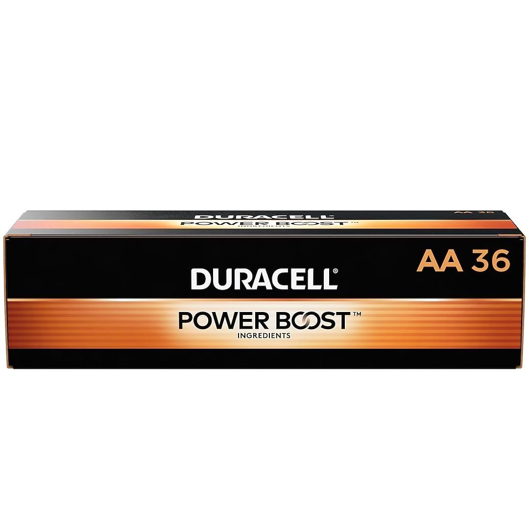 Duracell MN15P36 Standard Battery, AA, Alkaline, PK36 Lighting, 36 Count (Pack of 1), Black - Product Image