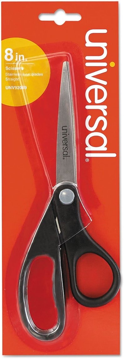 Universal Scissors, 8", Straight, Stainless Steel, 1 Count - Product Image