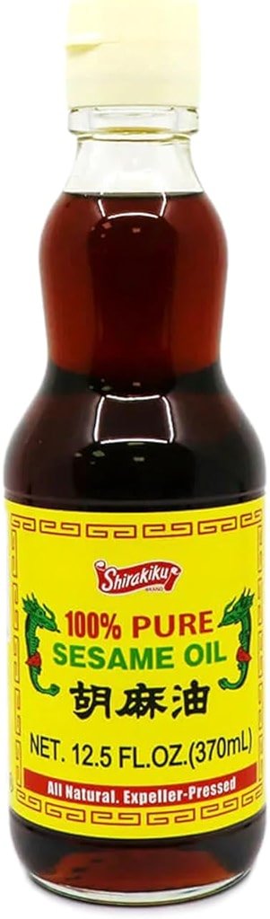 Shirakiku Pure and Natural Japanese Premium Sesame Seed Oil | Sesame Seed Oil | Low Carb, Sesame Flavor, Perfect for Authentic Asian Cuisine, 12.5 Fl Oz - Product Image