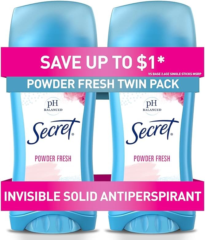 Secret Anti-Perspirant Deodorant Invisible Solid Powder Fresh Twin Pack 5.20 oz - Product Image